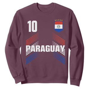Paraguay Soccer Sports Graphic Number 10 Jersey Style Sweatshirt Proud Paraguayan Football Fans Game Day Pride TS02 Maroon Print Your Wear