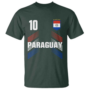 Paraguay Soccer Sports Graphic Number 10 Jersey Style T Shirt Proud Paraguayan Football Fans Game Day Pride TS02 Dark Forest Green Print Your Wear