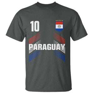 Paraguay Soccer Sports Graphic Number 10 Jersey Style T Shirt Proud Paraguayan Football Fans Game Day Pride TS02 Dark Heather Print Your Wear