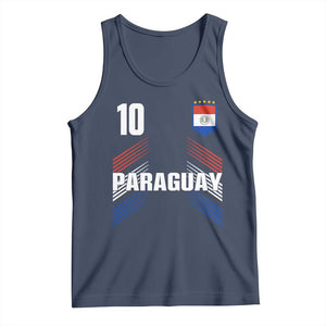 Paraguay Soccer Sports Graphic Number 10 Jersey Style Tank Top Proud Paraguayan Football Fans Game Day Pride TS02 Navy Print Your Wear