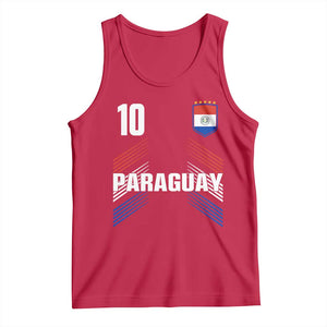 Paraguay Soccer Sports Graphic Number 10 Jersey Style Tank Top Proud Paraguayan Football Fans Game Day Pride TS02 Red Print Your Wear
