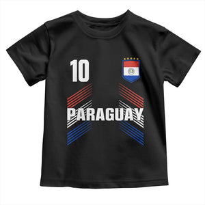 Paraguay Soccer Sports Graphic Number 10 Jersey Style Toddler T Shirt Proud Paraguayan Football Fans Game Day Pride TS02 Black Print Your Wear