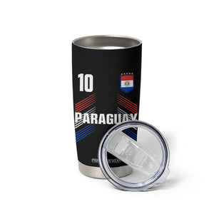 Paraguay Soccer Sports Graphic Number 10 Jersey Style Tumbler Cup Proud Paraguayan Football Fans Game Day Pride TS02 Print Your Wear