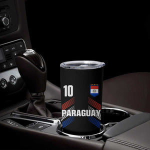 Paraguay Soccer Sports Graphic Number 10 Jersey Style Tumbler Cup Proud Paraguayan Football Fans Game Day Pride TS02 Print Your Wear