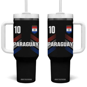 Paraguay Soccer Sports Graphic Number 10 Jersey Style Tumbler With Handle Proud Paraguayan Football Fans Game Day Pride TS02 One Size: 40 oz Black Print Your Wear