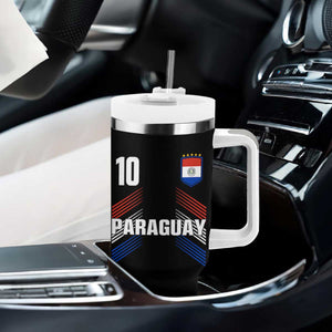 Paraguay Soccer Sports Graphic Number 10 Jersey Style Tumbler With Handle Proud Paraguayan Football Fans Game Day Pride TS02 Print Your Wear