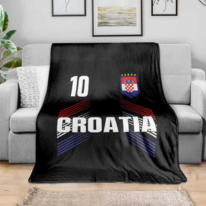 Croatia Soccer Sports Graphic Number 10 Jersey Style Throw Blanket Proud Croatian Football Fans Game Day Pride TS02 Print Your Wear