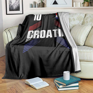 Croatia Soccer Sports Graphic Number 10 Jersey Style Throw Blanket Proud Croatian Football Fans Game Day Pride TS02 Print Your Wear