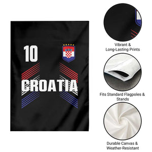Croatia Soccer Sports Graphic Number 10 Jersey Style Garden Flag Proud Croatian Football Fans Game Day Pride TS02 Print Your Wear