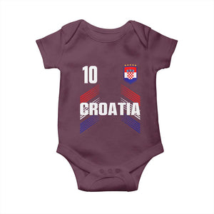 Croatia Soccer Sports Graphic Number 10 Jersey Style Baby Onesie Proud Croatian Football Fans Game Day Pride TS02 Maroon Print Your Wear