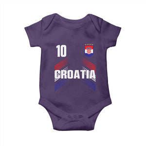 Croatia Soccer Sports Graphic Number 10 Jersey Style Baby Onesie Proud Croatian Football Fans Game Day Pride TS02 Purple Print Your Wear