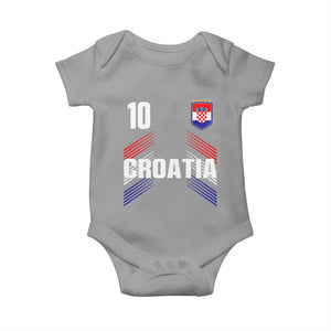 Croatia Soccer Sports Graphic Number 10 Jersey Style Baby Onesie Proud Croatian Football Fans Game Day Pride TS02 Sport Gray Print Your Wear