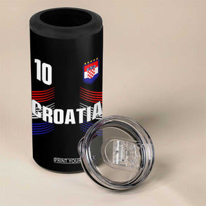 Croatia Soccer Sports Graphic Number 10 Jersey Style 4 in 1 Can Cooler Tumbler Proud Croatian Football Fans Game Day Pride TS02 Print Your Wear