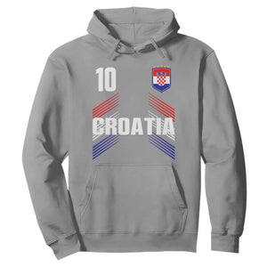Croatia Soccer Sports Graphic Number 10 Jersey Style Hoodie Proud Croatian Football Fans Game Day Pride TS02 Sport Gray Print Your Wear
