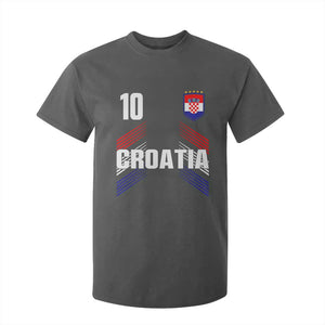 Croatia Soccer Sports Graphic Number 10 Jersey Style T Shirt For Kid Proud Croatian Football Fans Game Day Pride TS02 Dark Heather Print Your Wear