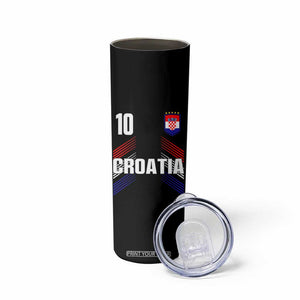 Croatia Soccer Sports Graphic Number 10 Jersey Style Skinny Tumbler Proud Croatian Football Fans Game Day Pride TS02 Print Your Wear