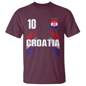 Croatia Soccer Sports Graphic Number 10 Jersey Style T Shirt Proud Croatian Football Fans Game Day Pride TS02 Maroon Print Your Wear