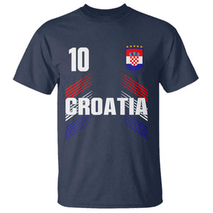Croatia Soccer Sports Graphic Number 10 Jersey Style T Shirt Proud Croatian Football Fans Game Day Pride TS02 Navy Print Your Wear