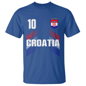 Croatia Soccer Sports Graphic Number 10 Jersey Style T Shirt Proud Croatian Football Fans Game Day Pride TS02 Royal Blue Print Your Wear