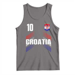 Croatia Soccer Sports Graphic Number 10 Jersey Style Tank Top Proud Croatian Football Fans Game Day Pride TS02 Deep Heather Print Your Wear
