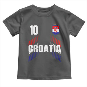Croatia Soccer Sports Graphic Number 10 Jersey Style Toddler T Shirt Proud Croatian Football Fans Game Day Pride TS02 Dark Heather Print Your Wear