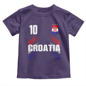 Croatia Soccer Sports Graphic Number 10 Jersey Style Toddler T Shirt Proud Croatian Football Fans Game Day Pride TS02 Purple Print Your Wear
