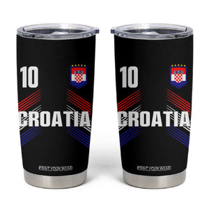 Croatia Soccer Sports Graphic Number 10 Jersey Style Tumbler Cup Proud Croatian Football Fans Game Day Pride TS02 Black Print Your Wear