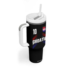 Croatia Soccer Sports Graphic Number 10 Jersey Style Tumbler With Handle Proud Croatian Football Fans Game Day Pride TS02 Print Your Wear