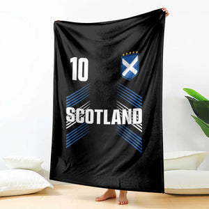 Scotland Soccer Sports Graphic Number 10 Jersey Style Throw Blanket Proud Scottish Football Fans Game Day Pride TS02 Print Your Wear