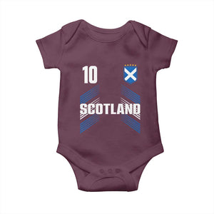 Scotland Soccer Sports Graphic Number 10 Jersey Style Baby Onesie Proud Scottish Football Fans Game Day Pride TS02 Maroon Print Your Wear
