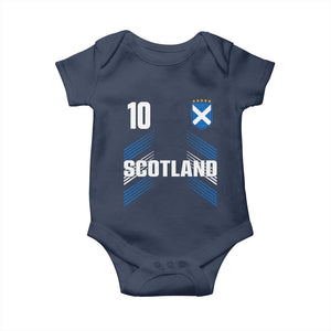 Scotland Soccer Sports Graphic Number 10 Jersey Style Baby Onesie Proud Scottish Football Fans Game Day Pride TS02 Navy Print Your Wear