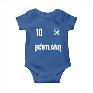 Scotland Soccer Sports Graphic Number 10 Jersey Style Baby Onesie Proud Scottish Football Fans Game Day Pride TS02 Royal Blue Print Your Wear