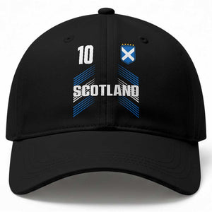 Scotland Soccer Sports Graphic Number 10 Jersey Style Baseball Cap Proud Scottish Football Fans Game Day Pride TS02 Print Your Wear