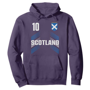 Scotland Soccer Sports Graphic Number 10 Jersey Style Hoodie Proud Scottish Football Fans Game Day Pride TS02 Purple Print Your Wear