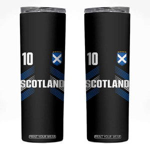 Scotland Soccer Sports Graphic Number 10 Jersey Style Skinny Tumbler Proud Scottish Football Fans Game Day Pride TS02 Black Print Your Wear