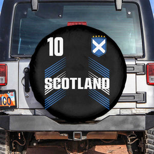 Scotland Soccer Sports Graphic Number 10 Jersey Style Spare Tire Cover Proud Scottish Football Fans Game Day Pride TS02 No hole Black Print Your Wear