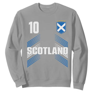 Scotland Soccer Sports Graphic Number 10 Jersey Style Sweatshirt Proud Scottish Football Fans Game Day Pride TS02 Sport Gray Print Your Wear