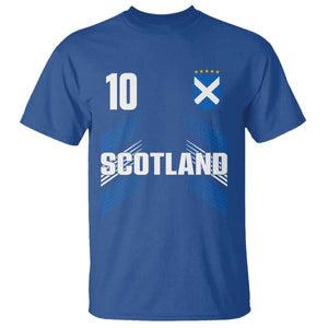 Scotland Soccer Sports Graphic Number 10 Jersey Style T Shirt Proud Scottish Football Fans Game Day Pride TS02 Royal Blue Print Your Wear
