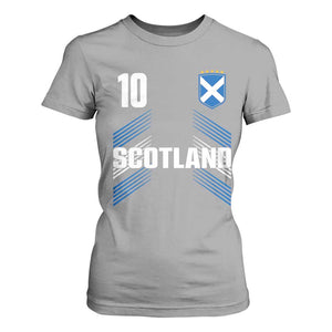 Scotland Soccer Sports Graphic Number 10 Jersey Style T Shirt For Women Proud Scottish Football Fans Game Day Pride TS02 Sport Gray Print Your Wear