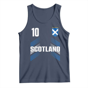 Scotland Soccer Sports Graphic Number 10 Jersey Style Tank Top Proud Scottish Football Fans Game Day Pride TS02 Navy Print Your Wear