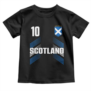 Scotland Soccer Sports Graphic Number 10 Jersey Style Toddler T Shirt Proud Scottish Football Fans Game Day Pride TS02 Black Print Your Wear