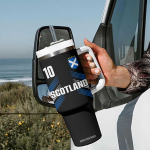 Scotland Soccer Sports Graphic Number 10 Jersey Style Tumbler With Handle Proud Scottish Football Fans Game Day Pride TS02 Print Your Wear