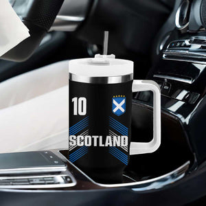 Scotland Soccer Sports Graphic Number 10 Jersey Style Tumbler With Handle Proud Scottish Football Fans Game Day Pride TS02 Print Your Wear