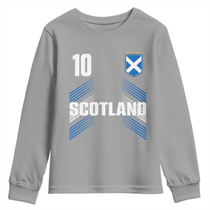 Scotland Soccer Sports Graphic Number 10 Jersey Style Youth Sweatshirt Proud Scottish Football Fans Game Day Pride TS02 Sport Gray Print Your Wear