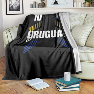Uruguay Soccer Sports Graphic Number 10 Jersey Style Throw Blanket Proud Uruguayan Football Fans Game Day Pride TS02 Print Your Wear