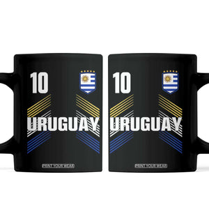 Uruguay Soccer Sports Graphic Number 10 Jersey Style Coffee Mug Proud Uruguayan Football Fans Game Day Pride TS02 Black Print Your Wear