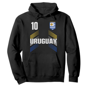 Uruguay Soccer Sports Graphic Number 10 Jersey Style Hoodie Proud Uruguayan Football Fans Game Day Pride TS02 Black Print Your Wear