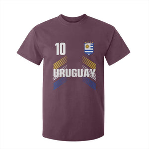 Uruguay Soccer Sports Graphic Number 10 Jersey Style T Shirt For Kid Proud Uruguayan Football Fans Game Day Pride TS02 Maroon Print Your Wear