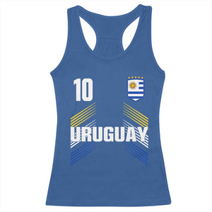 Uruguay Soccer Sports Graphic Number 10 Jersey Style Racerback Tank Top Proud Uruguayan Football Fans Game Day Pride TS02 Royal Blue Print Your Wear