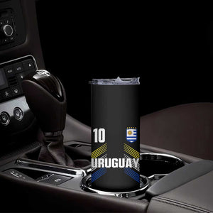 Uruguay Soccer Sports Graphic Number 10 Jersey Style Skinny Tumbler Proud Uruguayan Football Fans Game Day Pride TS02 Print Your Wear